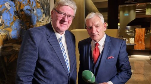 Pat McDonagh of Supermacs receiving lifetime achievement award at the FBD National Awards in Athlone